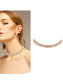 Fashion Gold Color Ful Diamond Decorated Multi-layer Necklace