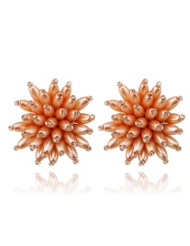 Trendy Orange Flowers Decorated Pure Color Earrings