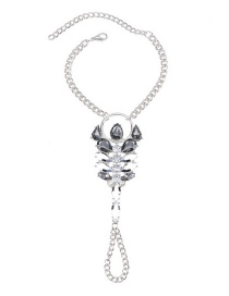 Trendy Gray Oval Diamond Decorated Simple Bracelet