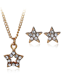 Fashion Gold Color Star Shape Design Jewelry Sets