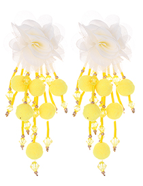 Fashion Yellow Flower Shape Decorated Tassel Earrings