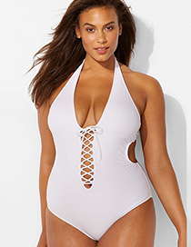 Sexy White Hollow Out Design Off-the-shoulder One-piece Swimwear
