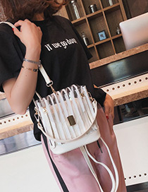 Fashion White Stripe Pattern Decorated Bag(2pcs)
