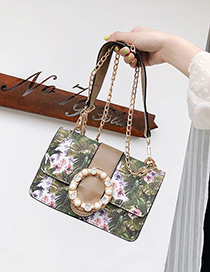 Fashion Beige Flower Pattern Decorated Bag