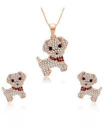Fashion Rose Gold Dogs Shape Decorated Jewelry Sets