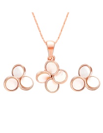 Fashion Rose Gold Flower Shape Decorated Jewelry Sets