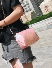 Fashion Pink Geometric Shape Decorated Bag