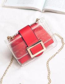 Fashion Red Belt Buckle Shape Decorated Bag(2pcs)