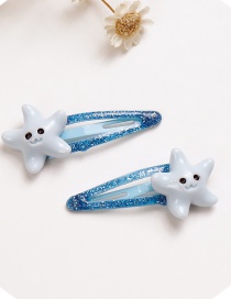 Lovely Blue Star Shape Desgin Baby Hair Clip (2pcs)
