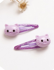 Lovely Purple Cat Shape Design Baby Hair Clip (2pcs)