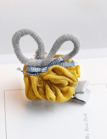Lovely Yellow Rabbit Ears Decorated Ball Shape Hair Clip