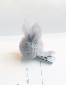 Lovely Gray Rabbit Ears Decorated Ball Shape Hair Clip