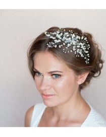 Fashion White Full Pearl Decorated Hair Accessories