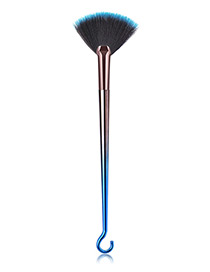 Fashion Blue+black Hook Shape Decorated Makeup Brush
