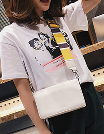 Fashion White Square Shape Decorated Shoulder Bag