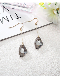 Fashion Gray Water Drop Shape Decorated Earrings