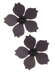 Fashion Dark Gray Flower Shape Decorated Earrings