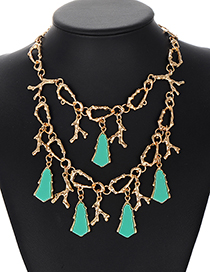 Fashion Green Geometry Shape Decorated Necklace