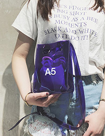 Fashion Purple Letter Pattern Decorated Shoulder Bag (2 Pcs)