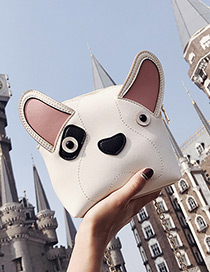 Fashion White Dog Shape Decorated Shoulder Bag