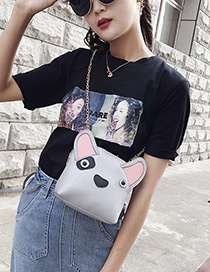 Fashion Gray Dog Shape Decorated Shoulder Bag