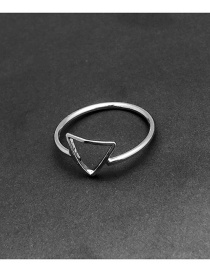 Fashion Silver Color Triangle Shape Decorated Ring