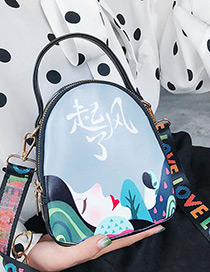 Simple Multi-color Letter Pattern Decorated Shoulder Bag