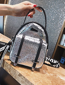 Fashion Silver Color Letter Ribbon Decorated Backpack