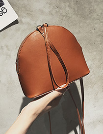 Fashion Brown Shell Shape Decorated Handbag