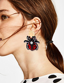 Fashion Red Ladybug Shape Decorated Earrings