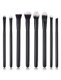 Trendy Black+white Flame Shape Design Cosmetic Brush(8pcs)