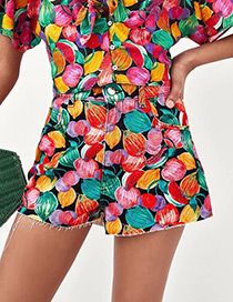 Fashion Multi-color Fruits Pattern Decorated Shorts