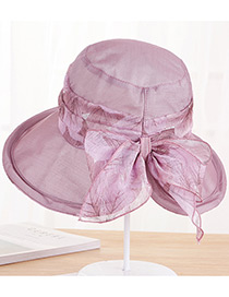 Fashion Purple Bowknot Decorated Foldable Anti-ultraviolet Hat