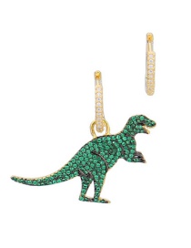 Fashion Green+gold Color Dinosaur Shape Decorated Earrings