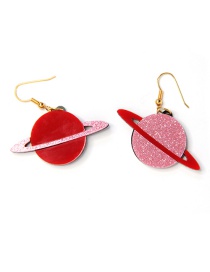 Simple Red+pink Ball Shape Decorated Earrings