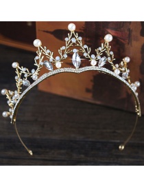 Fashion Gold Color Diamond Decorated Hollow Out Hair Ahoop