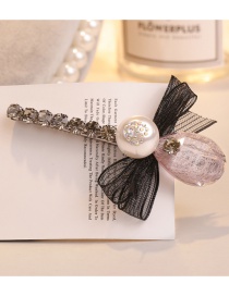 Sweet Black Pearls&bowknot Decorated Hair Clip