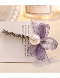 Sweet Light Purple Pearls&bowknot Decorated Hair Clip