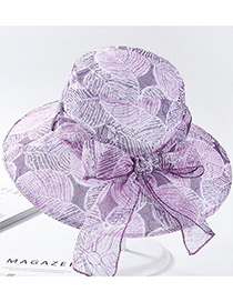 Fashion Purple Bowknot Design Foldable Sunscreen Hat