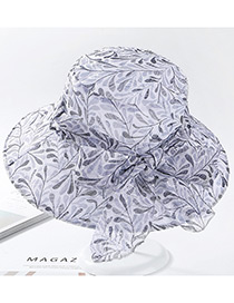 Fashion Gray Leaf Pattern Design Foldable Sunscreen Hat
