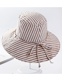 Fashion Pink Stripe Pattern Design Foldable Sunscreen Hat