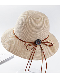 Fashion Beige Pure Color Design Sunscreen Hat