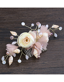 Elegant Multi-color Conch&flowers Decorated Hair Comb