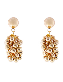 Fashion Gold Color Balls Shape Decorated Pure Color Earrings