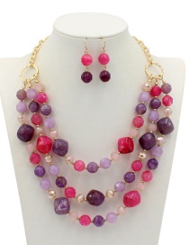 Fashion Purple Multi-layer Deisgn Jewelry Sets