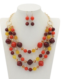 Fashion Orange Multi-layer Deisgn Jewelry Sets