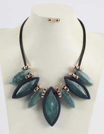 Fashion Blue Geometric Shape Decorated Necklace