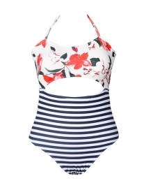 Sexy White Off-the-shoulder Design Flower Pattern One-piece Swimwear