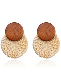 Fashion Brown Round Shape Decorated Earrings