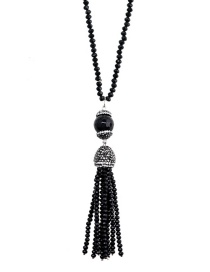 Fashion Black Tassel Decorated Necklace